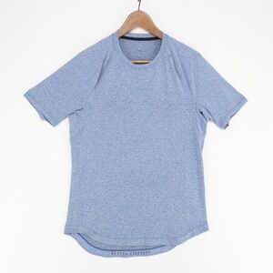 Lululemon Shirt Mens Small (Est) Blue Heathered Athletic Raglan Better Everyday